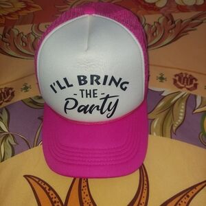 Pink "I'll Bring The Party" Trucker Hat - Unbranded